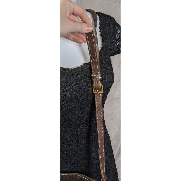 Dooney & Bourke Brown Suede Vintage Leather Crossbody Bag - Picture 6 of 11